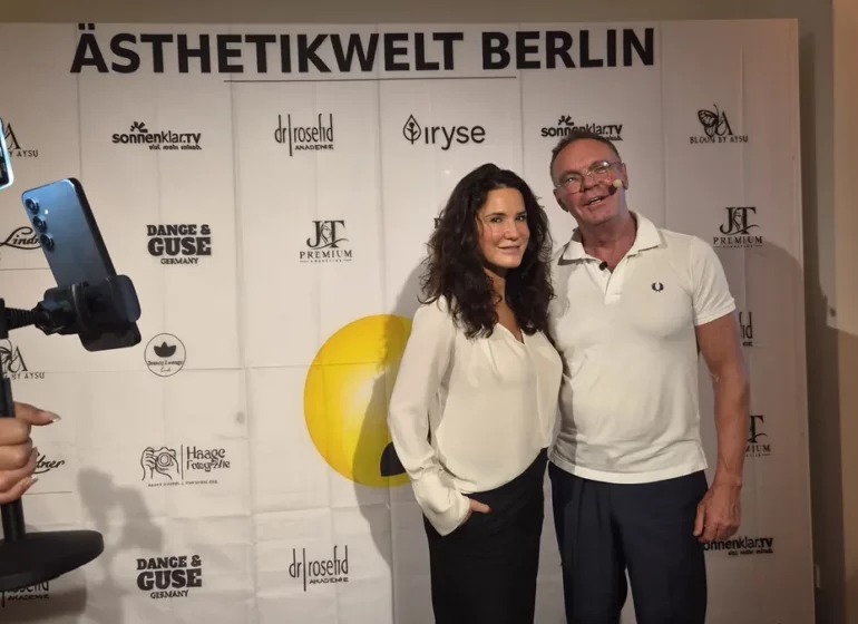 Mariella Ahrens und Dr. med. Karsten Lange beim Beauty-Event in der Ästhetikwelt Berlin